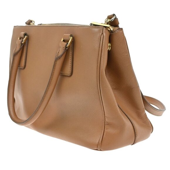 PRADA Logo 2Way Shoulder Hand Bag Saffiano Leather Beige GHW Italy 70EF793 - Picture 4 of 16